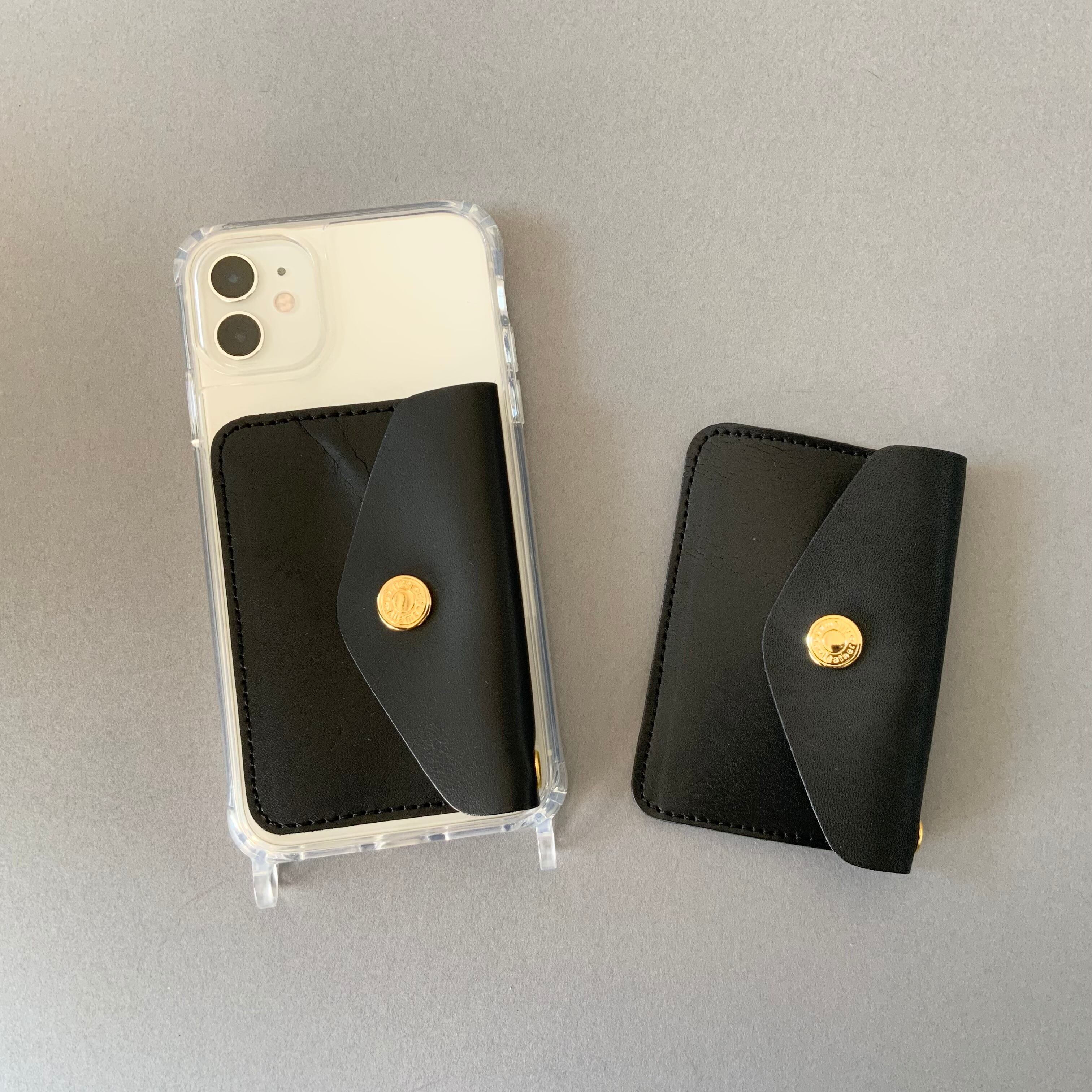 裏シール付カードケース（ブラック） | Allamanda-leather(アラマンダ