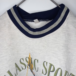 ポロ　クルーネック　スウェット　トレーナー　プリント　ホワイト　M