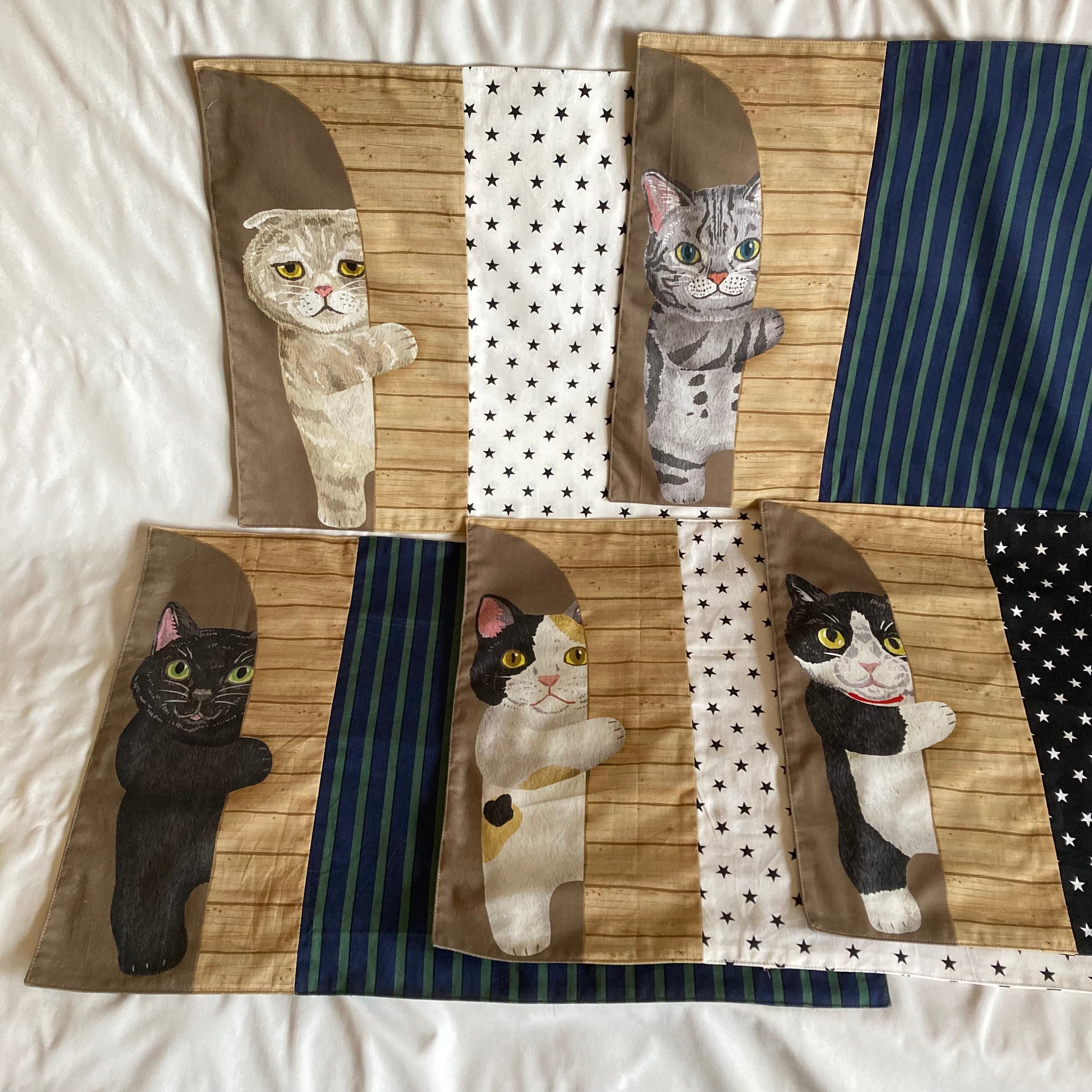 ハンドメイド　ランチョンマット　格子柄　40×60　水色　2種　2枚　 入園入学 オーダーOK】リバーシブル2枚仕立て裏地入園入学大きいランチョン