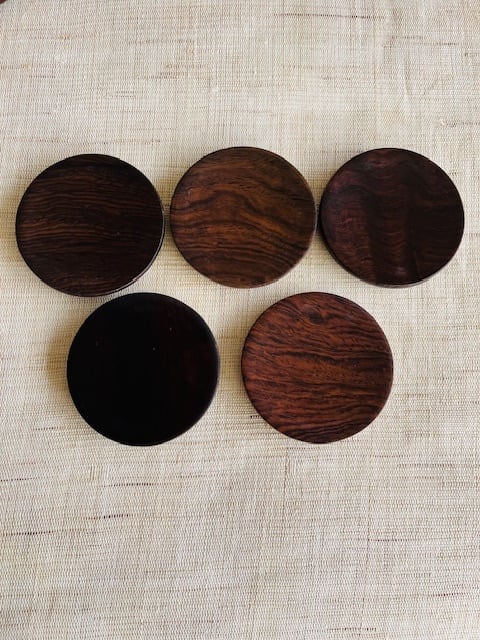 茶托 木製 ダークブラウン(木目) 丸 | 茶海堂 Chakaido