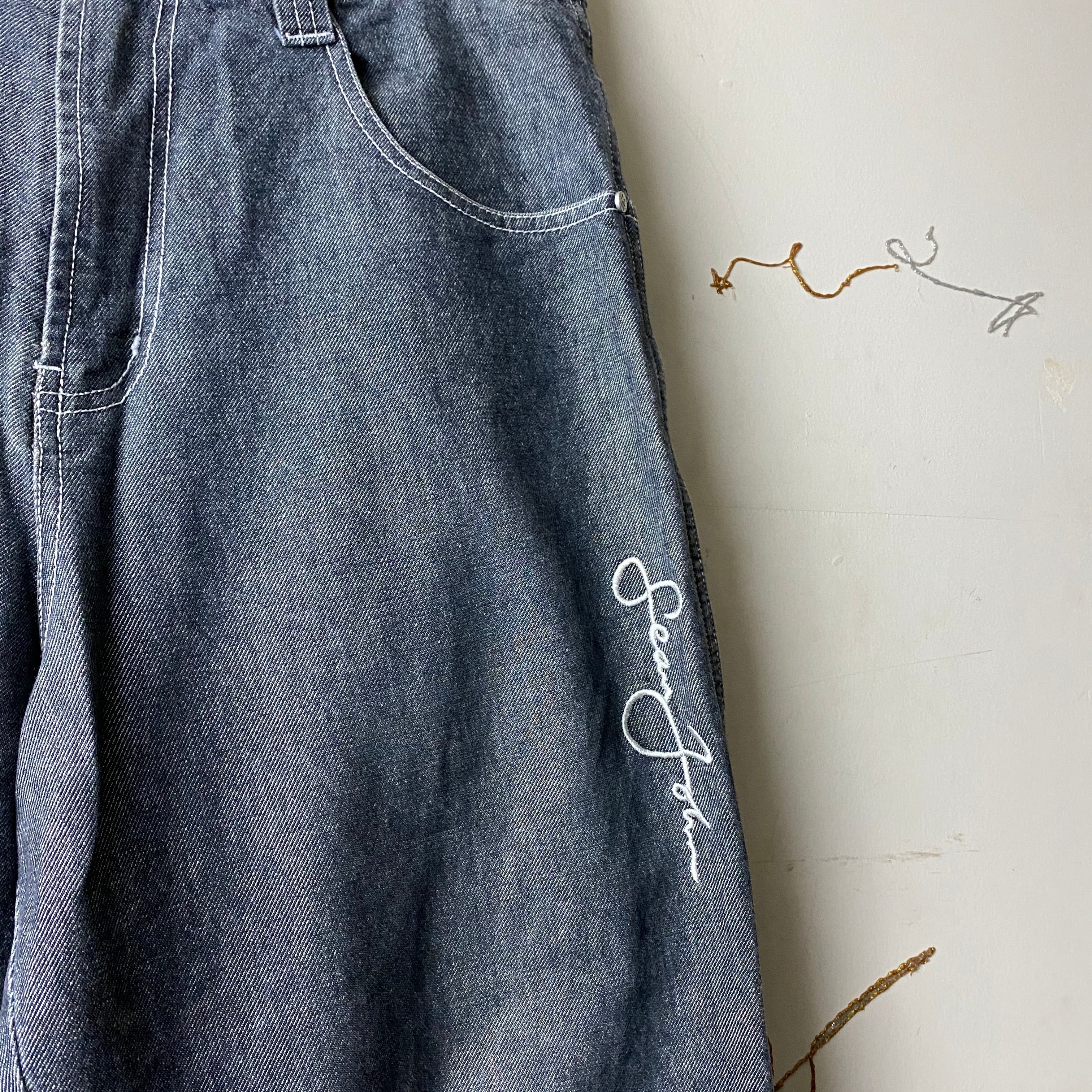SEAN JOHN logo embroidery design baggy denim pants | NOIR ONLINE