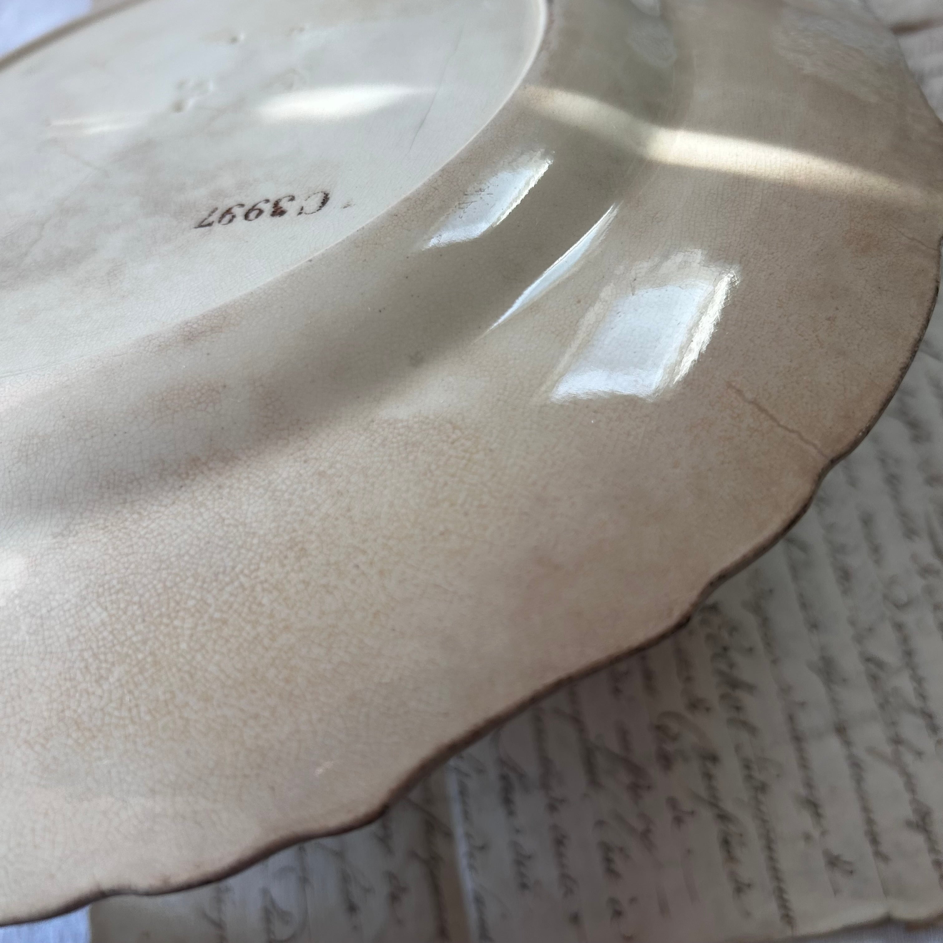 イギリスアンティーク】 セピアに枯れた Minton（ミントン） 平皿