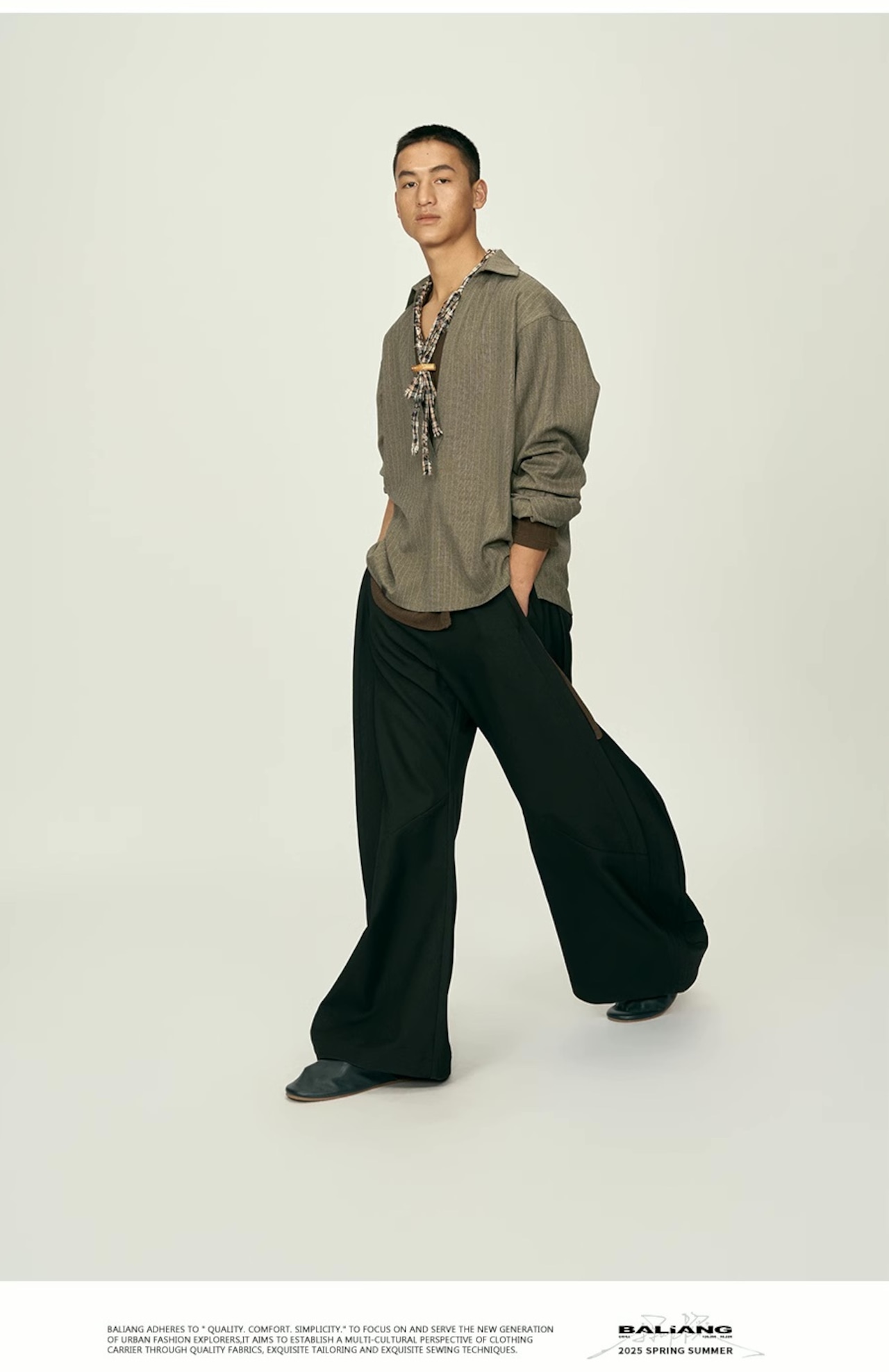BALIANG Curved Wide Pants