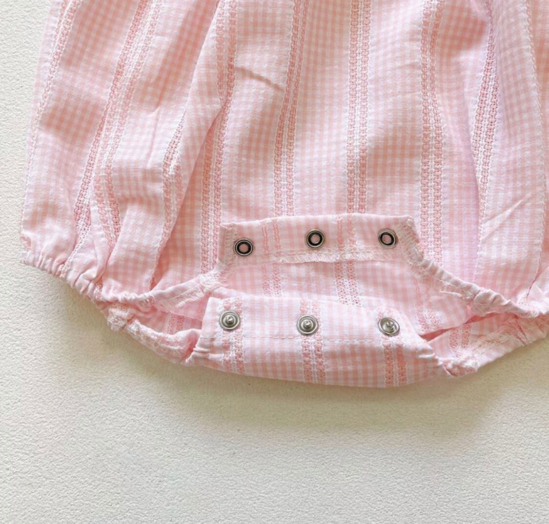 フリル刺繍ロンパース》》》》》女の子　ピンク　ボディスーツ　夏　セット　かわいい　海外子供服　プチプラ