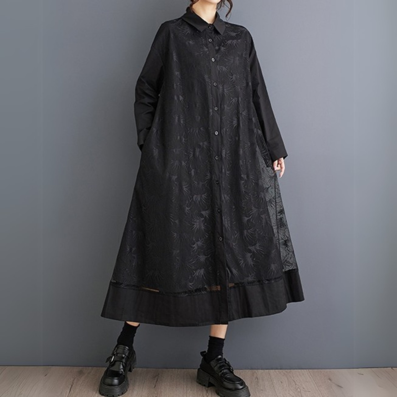 エンブロイダリー シャツワンピース 00174