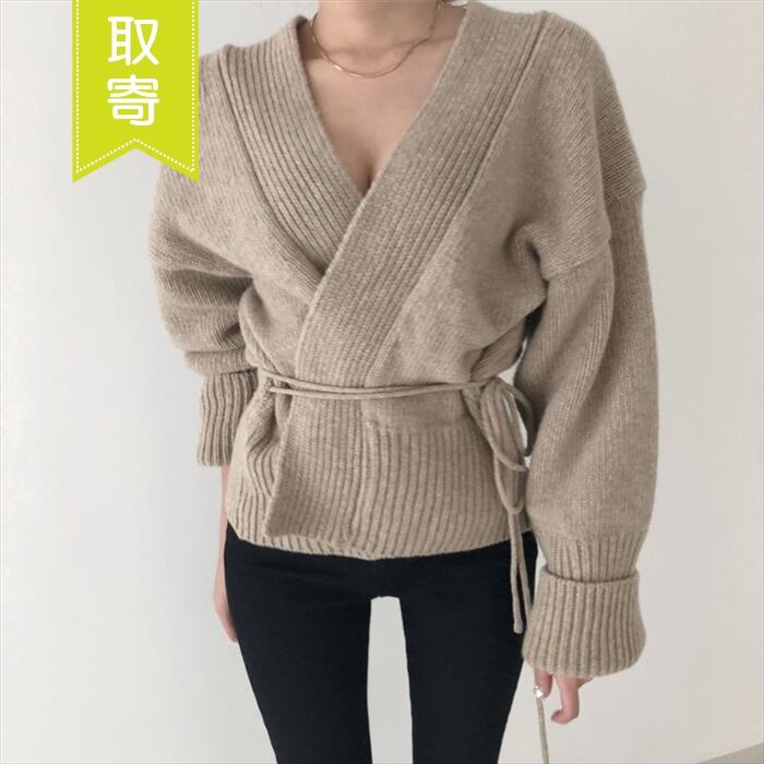 ほぼ未使用☆DE PRES デプレ　ウエストリボンカーディガン　グレー　ゆったり