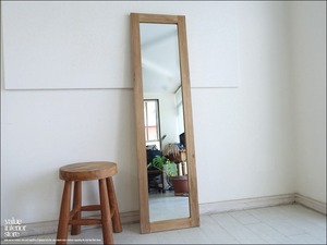 「　ミツ様　サイズオーダーミラー　」　チーク総無垢 ミラーN/1モデル 姿見 鏡 全身鏡 壁掛け 大型 ナチュラル 木目 シンプル 手作り ハンドメイド 銘木家具