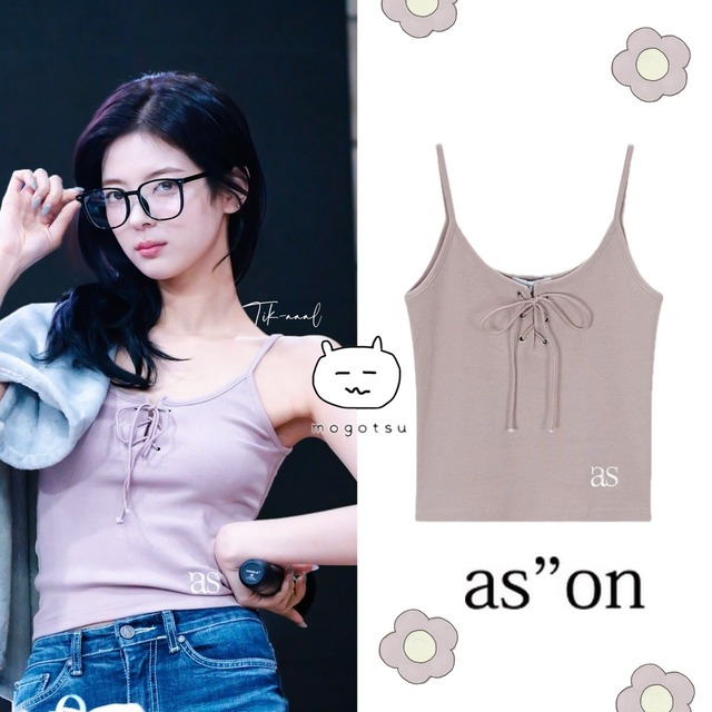 ★ITZY リア 着用！！【ASON】EYELET SLEEVELESS _ PINK