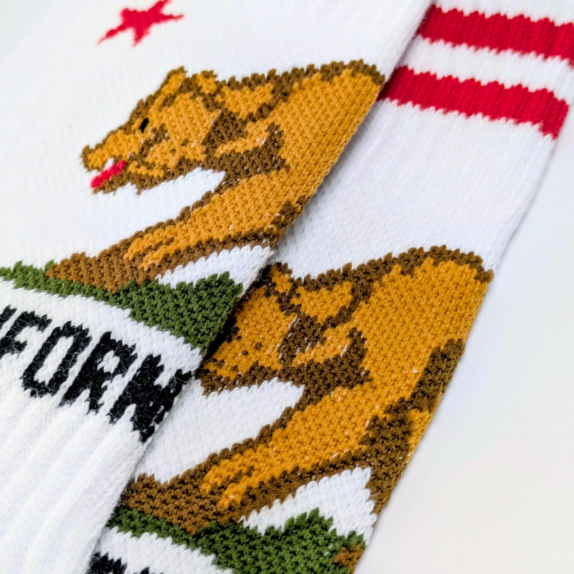 【 Crew Socks / クルーソックス 】 The State of California  / カリフォルニア州旗 / The Golden State / CALIFORNIA REPUBLIC / カリフォルニアグリズリー〚アメリカン雑貨 アメトイ〛