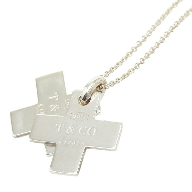 ティファニー ダブルクロス ペンダント ネックレス SV925 シルバー レディース TIFFANY&Co. 【中古】
