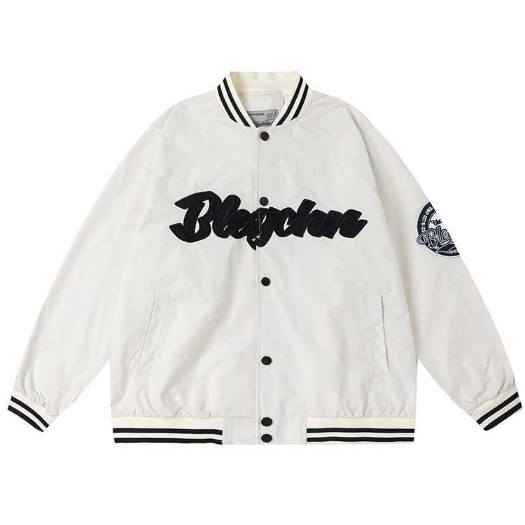 メンズ 袖ワッペン付きナイロン素材スタジャン BLACKENERGY