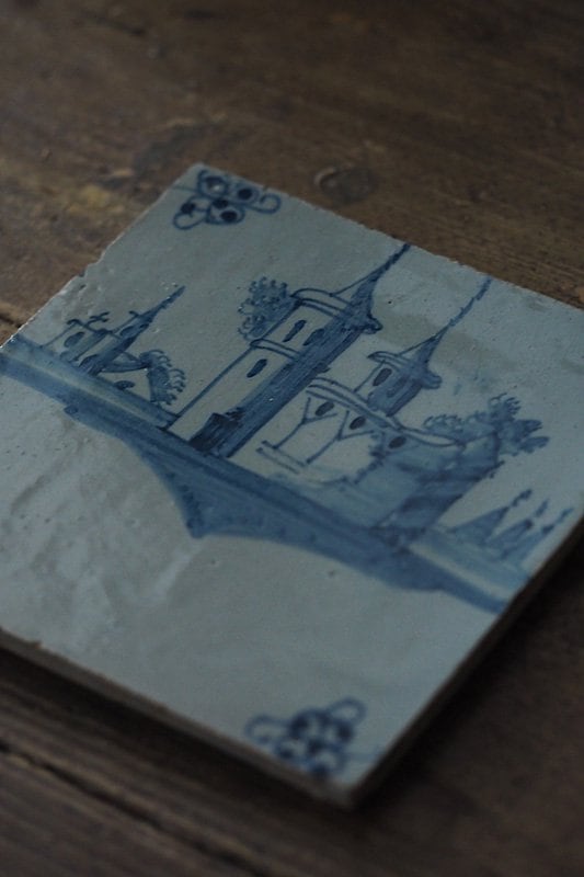 デルフトタイル 城郭-antique delft tile | アンティーク
