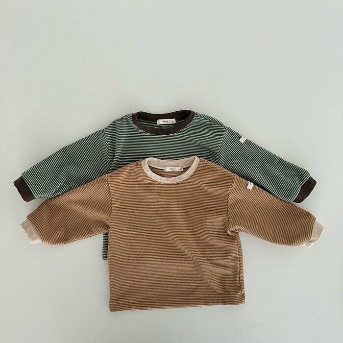 【BABY&KID】2024新作 韓国風ボーダーシャツ