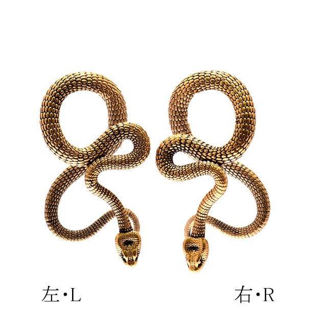 蛇ピアス 4G ゴールド スネイク 拡張ピアス ステンレスピアス 大振り