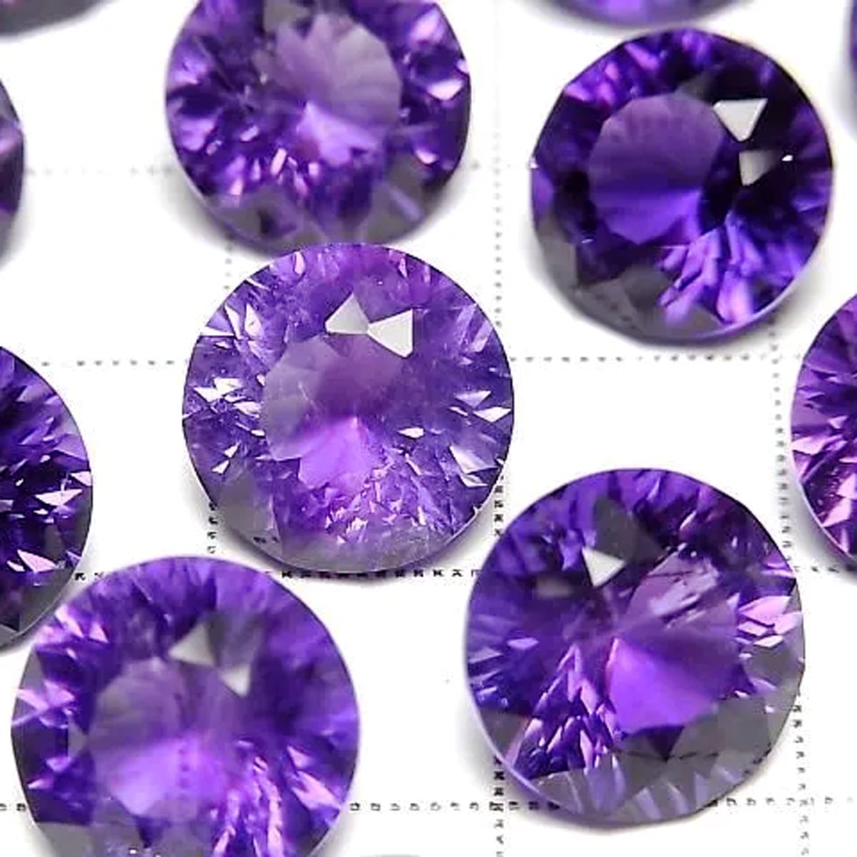 2月誕生石 宝石質 アメジスト ルース 約12×12mm ラウンド コンケーブ