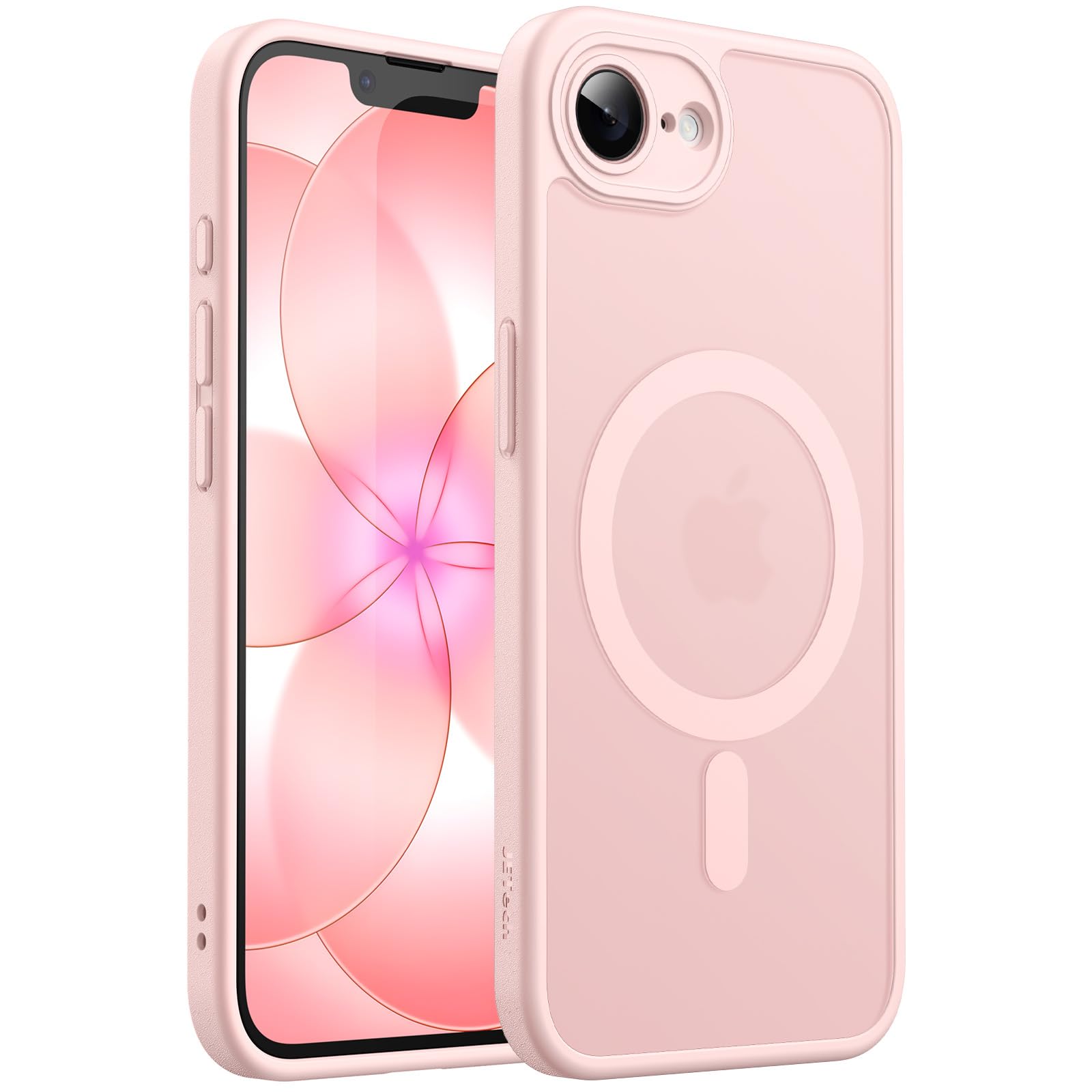 JETech iPhone 17e/16e用 マグネットマットケース (ソフトピンク)