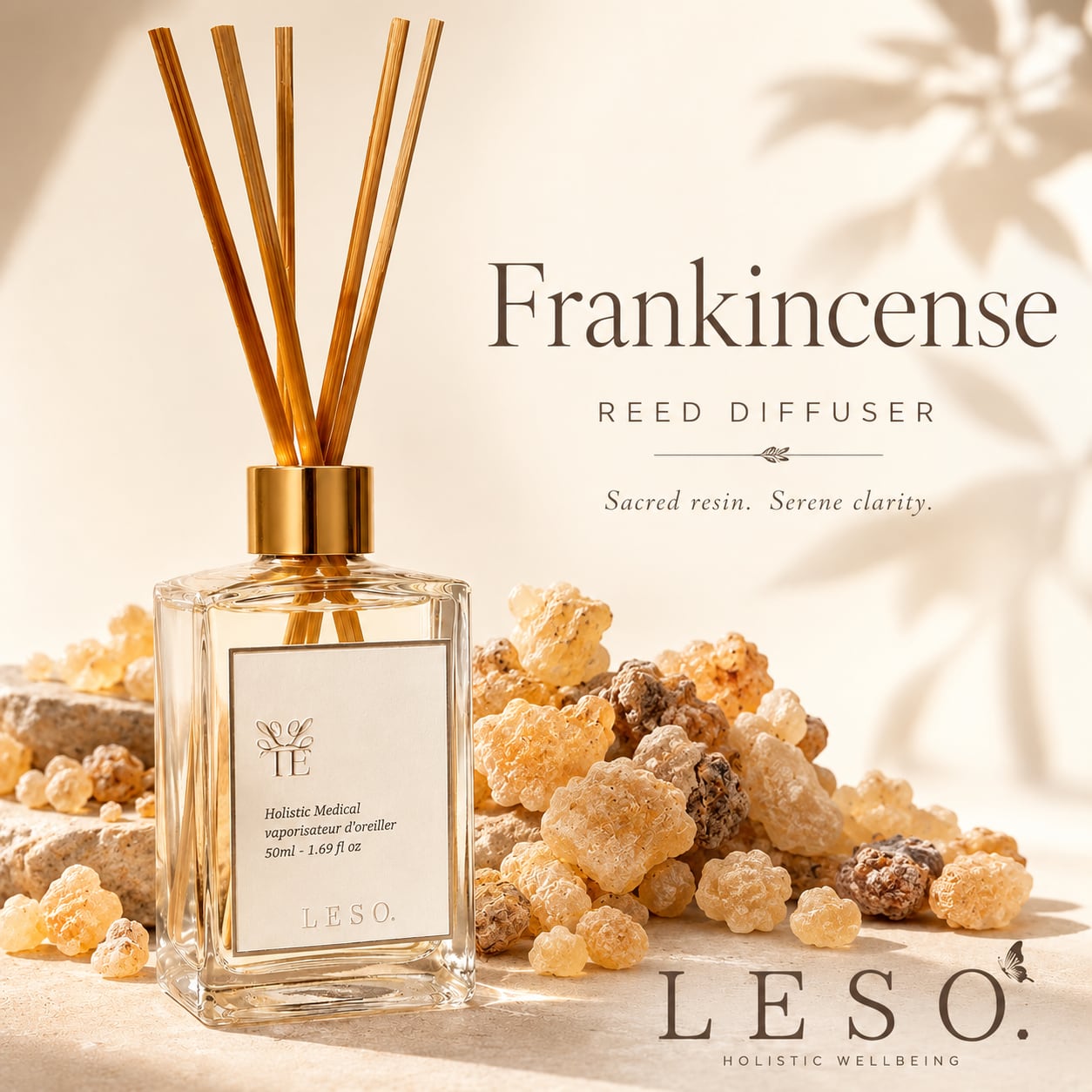 【 フランキンセンス 乳香 】リード ディフューザー 50ml|天然 樹脂 ウッディ 神聖な香り 高級 アロマ ルーム フレグランス 寝室 玄関 トイレ ヨガ 瞑想 リラックス 日本製 LESO. ギフト プレゼント