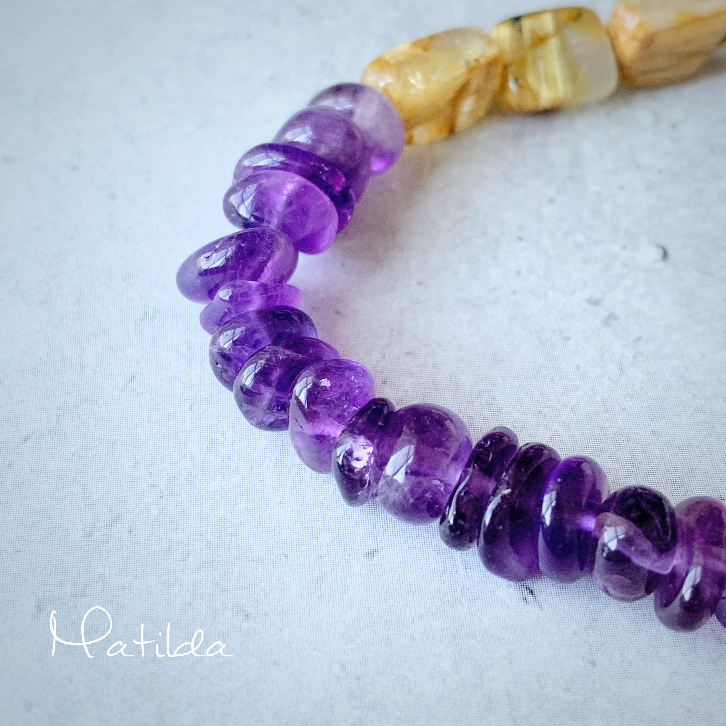 bicolor bracelet （ルチルクォーツ×アメジスト） | Matilda