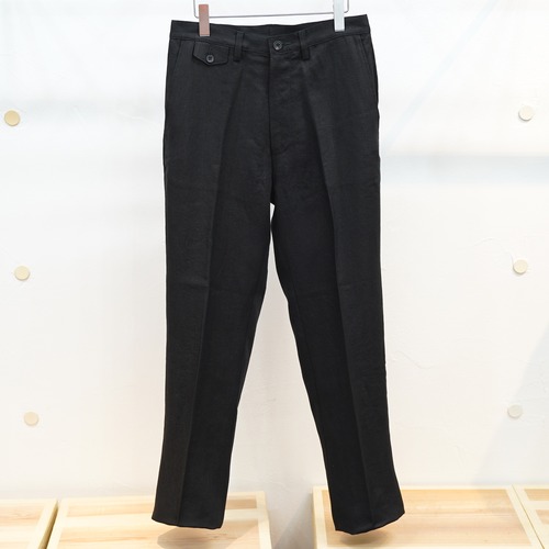 Workers（ワーカーズ）　ムーングロウトラウザーズ21　フレンチリネンヘリンボーン　ブラック