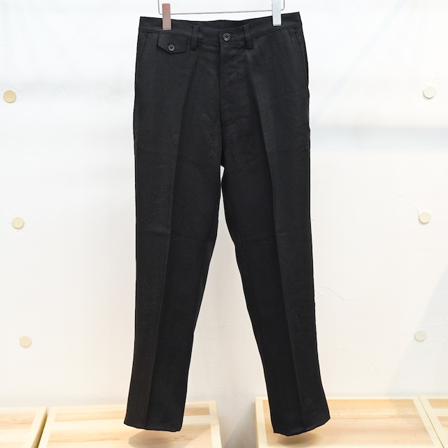 Workers(ワーカーズ) ムーングロウトラウザーズ21 フレンチリネンヘリンボーン ブラック