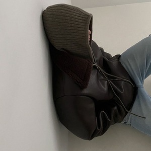 フード付きルーズプルオーバーニット　MT0080343