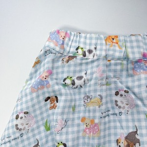 ゆるカワ犬柄♡DOGチェック レースエプロン付きスカート (Sweet & Cute Dog Print Check Skirt)