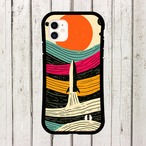 受注生産 iPhoneケース 太陽と波の惑星風景｜レトロ宇宙 RFSP005B
