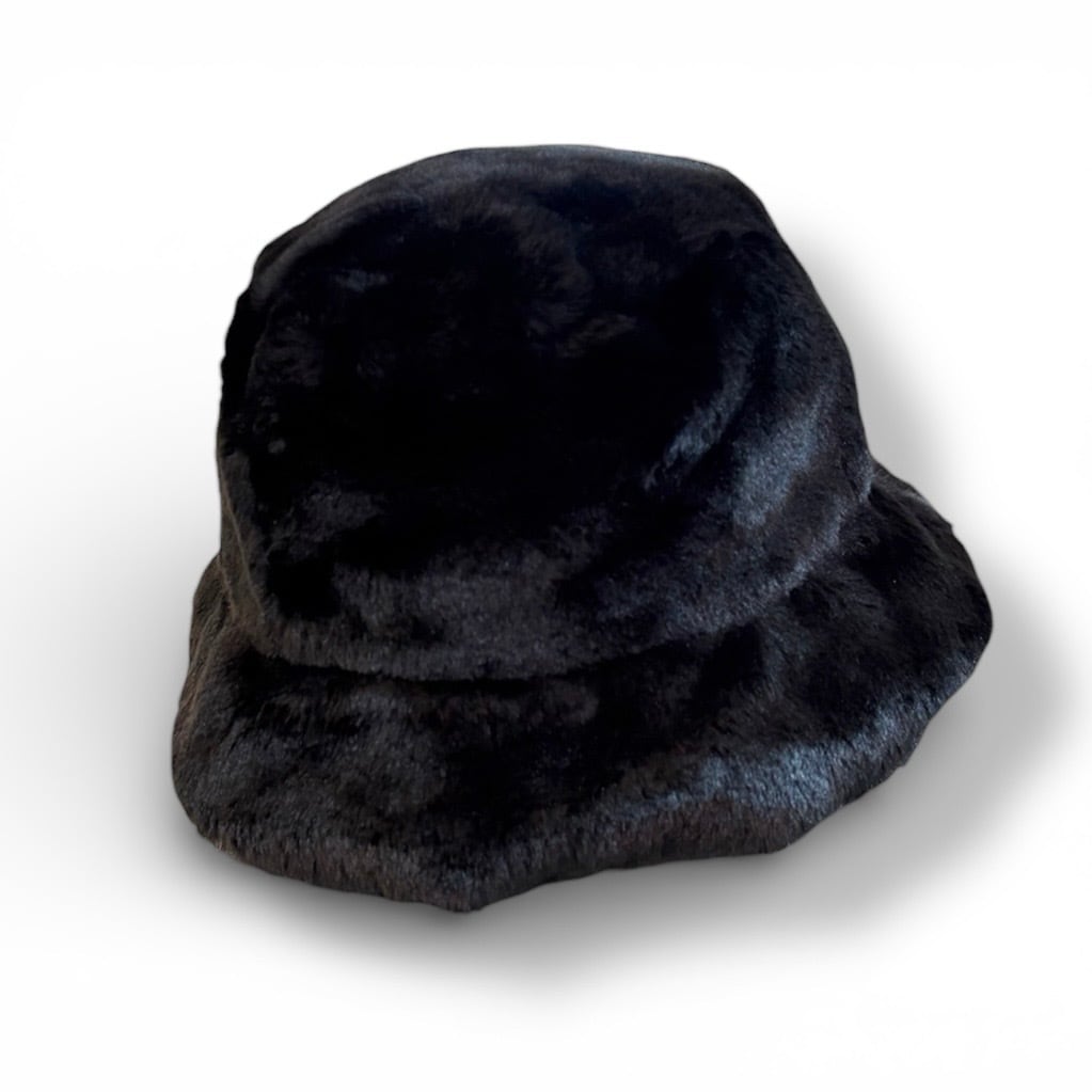 alo】【Faux Fur Bucket Hat】バケットハット ファー ブラック ロゴ