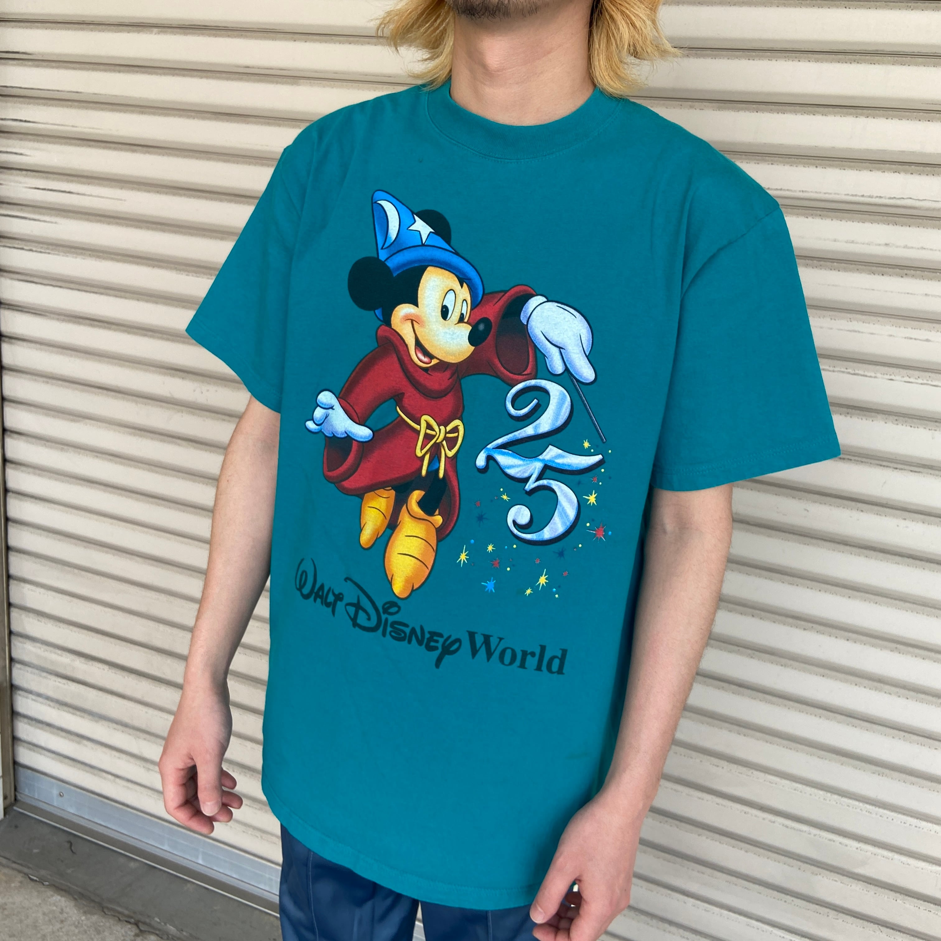 ファンタジアミッキーマウスヴィンテージTシャツグレーM ディズニーワールド