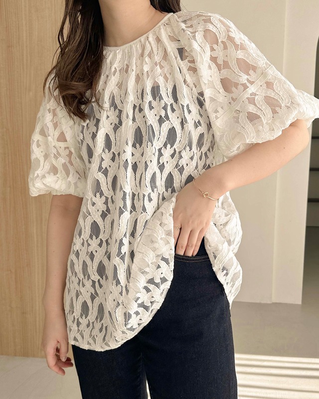 AM350307 lace puff tops