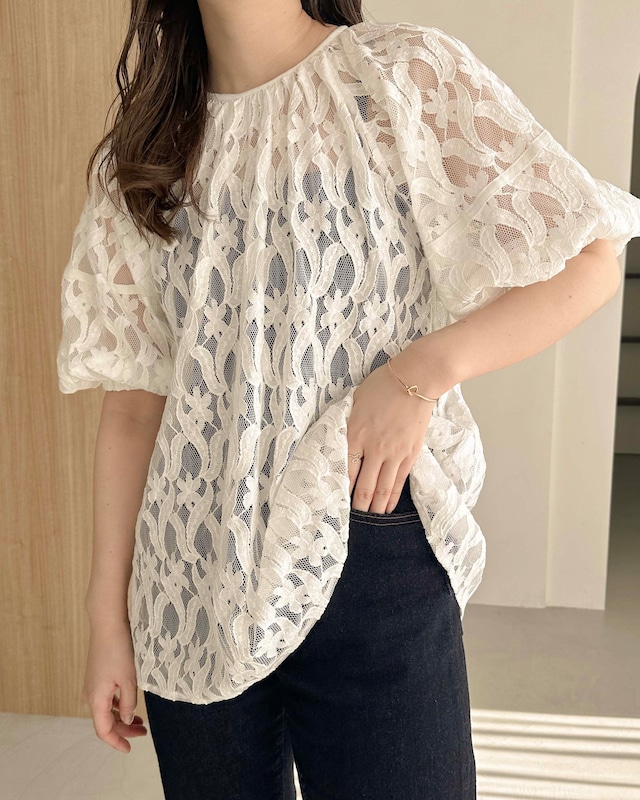 AM350307 lace puff tops