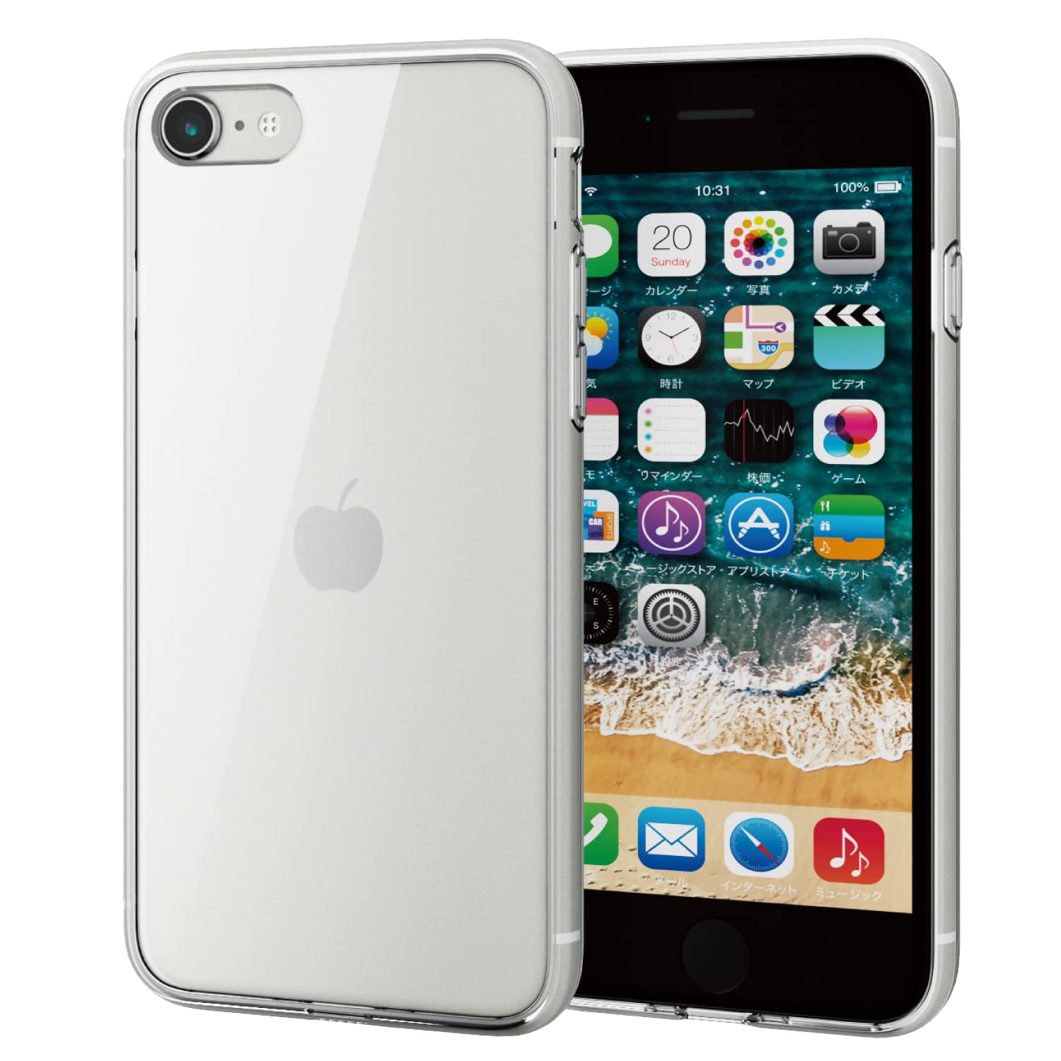 エレコム iPhone SE (第2世代/第3世代) / 8 / 7 用 ケース 耐衝撃 ガラス クリア PM-A22SHVCG1CR