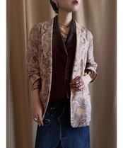 pink beige paisley pattern shirt jacket-4306-8