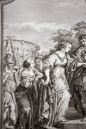 1780s フランス 33c 繊細な歴史的銅版画 図版 ユリウス・カエサル ルーブル美術館所蔵 アンティーク