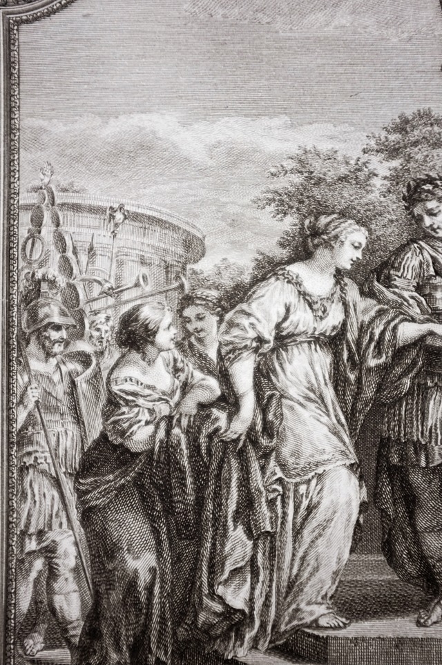 1780s フランス 33c 繊細な歴史的銅版画 図版 ユリウス・カエサル ルーブル美術館所蔵 アンティーク