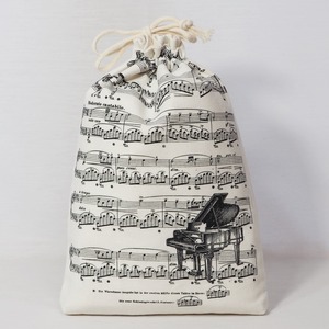 楽譜の巾着袋「ピアノとバイオリン」(5-268)