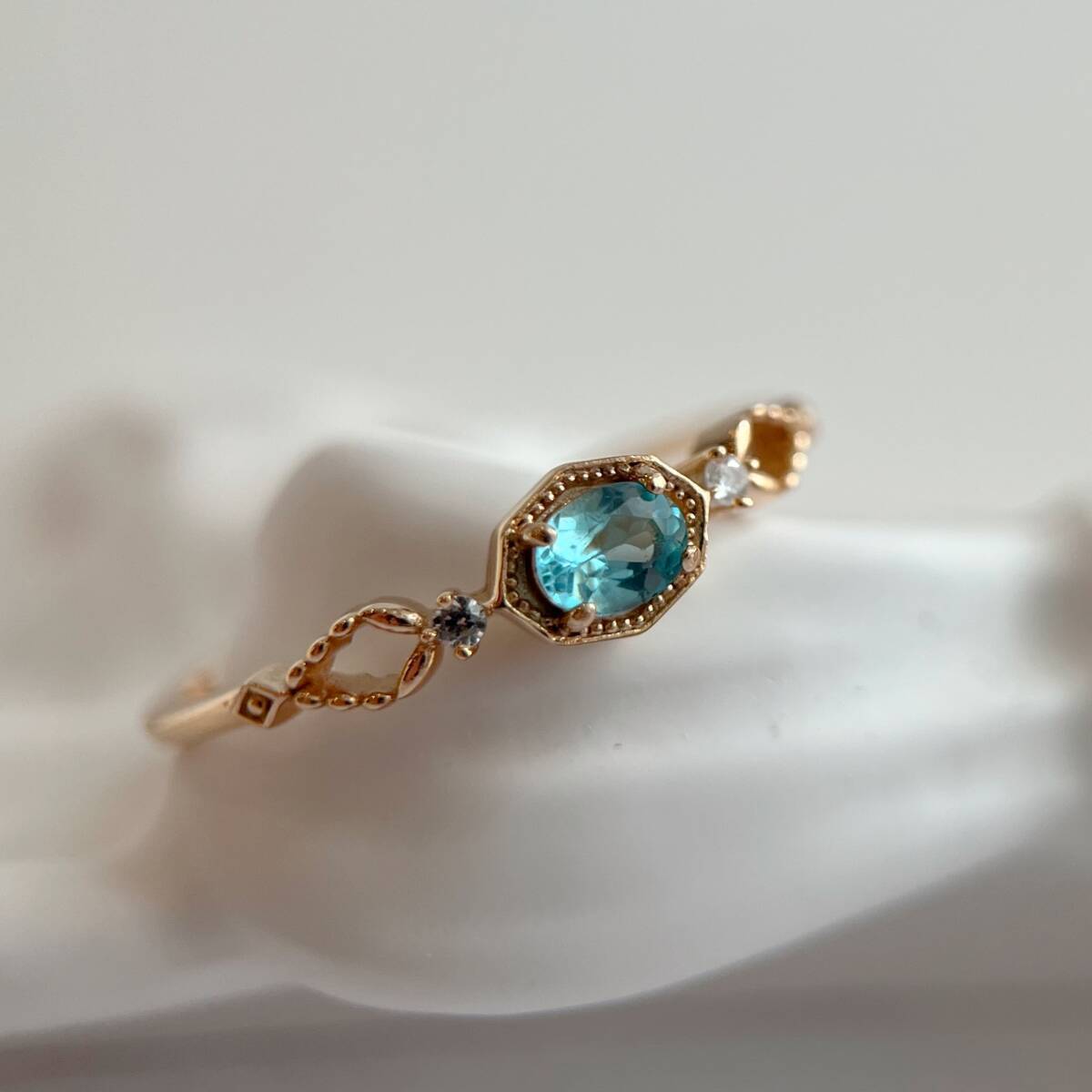 天然アパタイト　オーバルリング　silver925