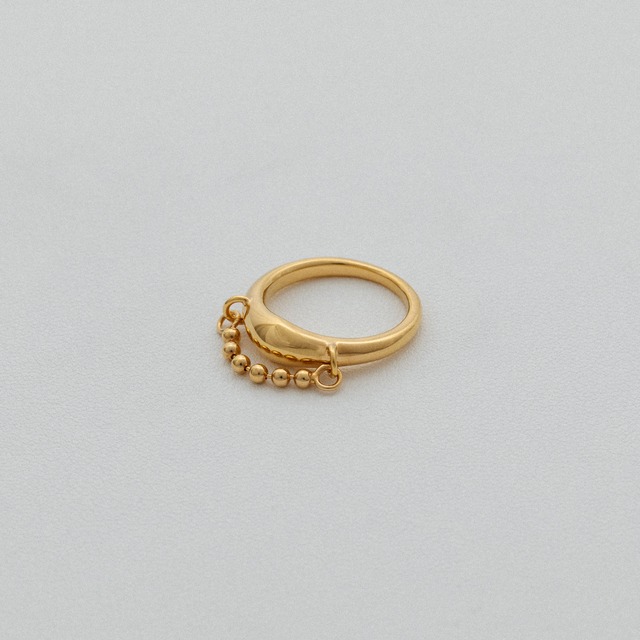 Round shape ballchain ring small Gold