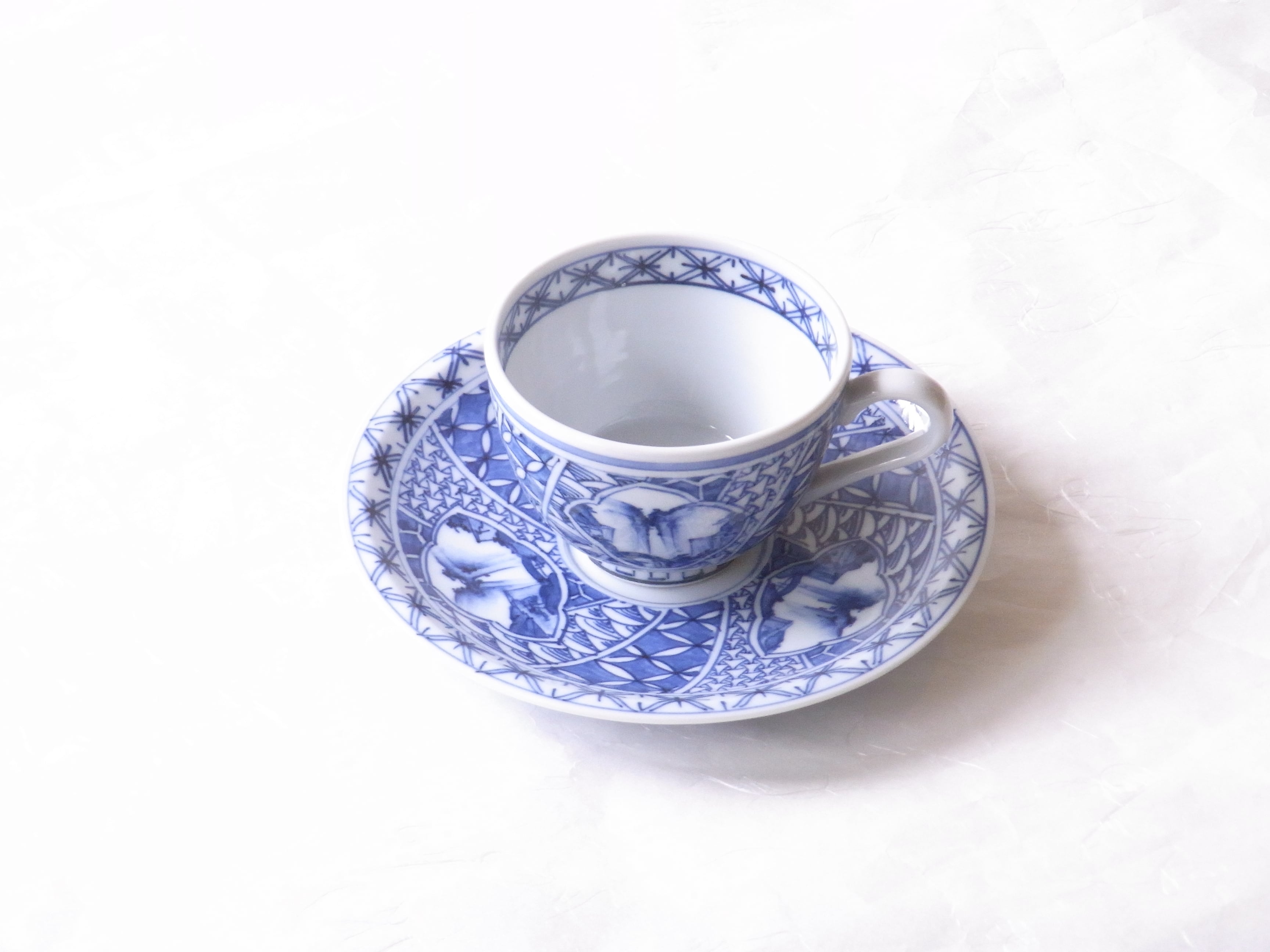 九谷焼 万象窯 祥瑞 山水 珈琲（コーヒー）碗皿 | 小林漆陶