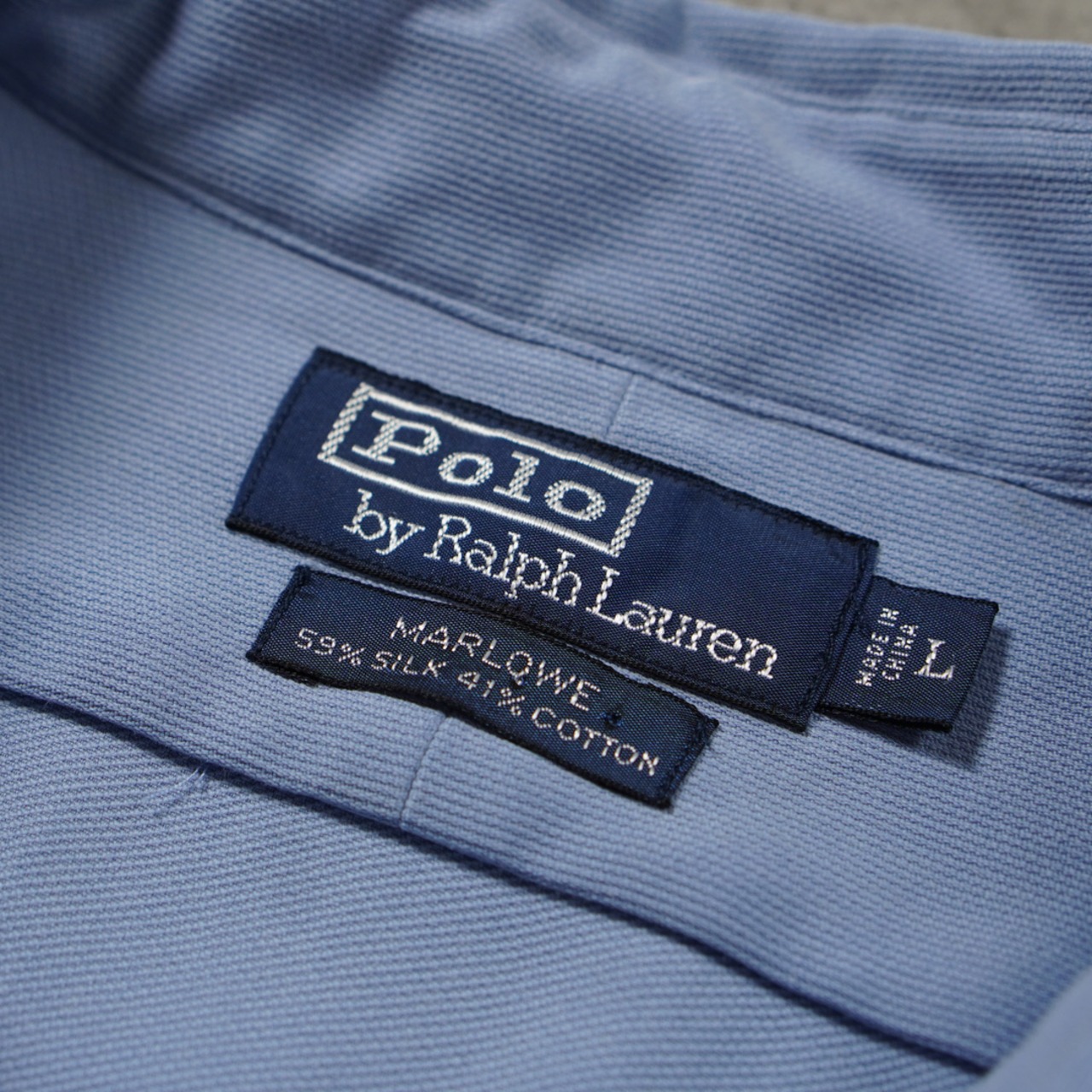 Polo by Ralph Lauren SILK COTTON shirt "MARLOWE" L 古着 - 5