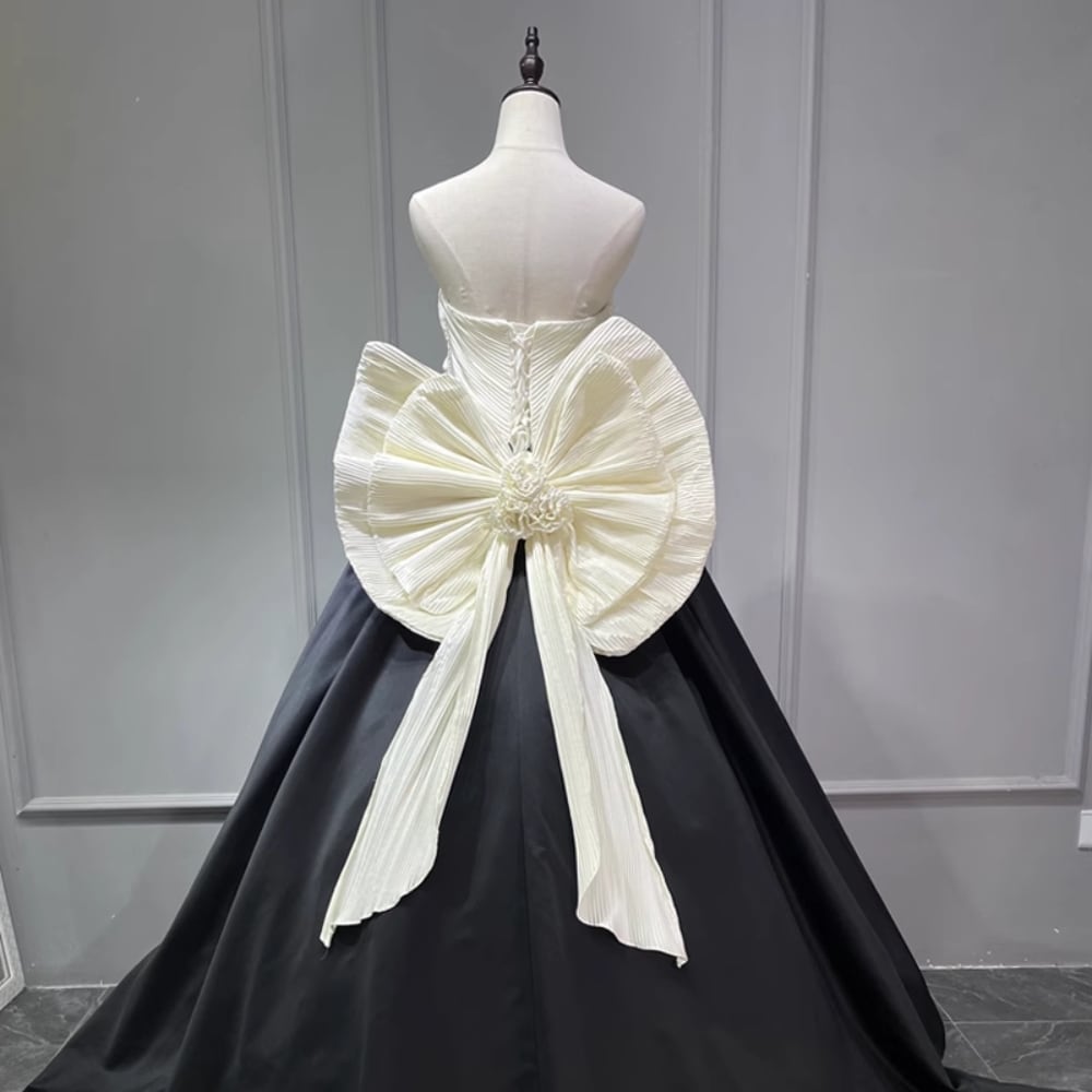 バイカラーボリュームリボンドレス D1345 | 演奏会・ステージ