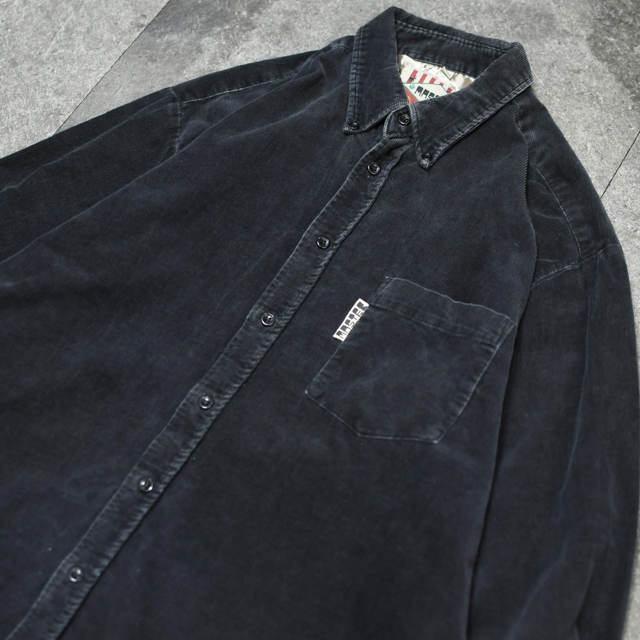 fade black corduroy shirt