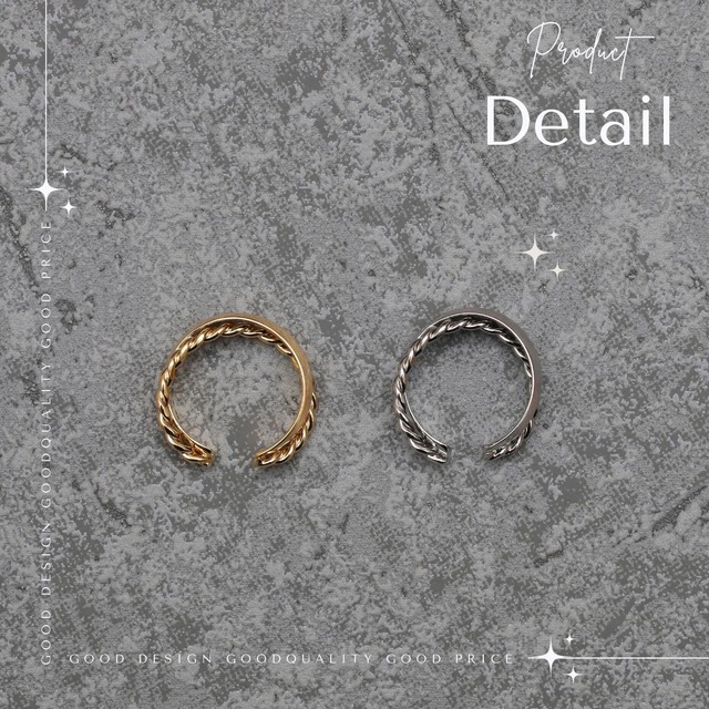 Ear cuff -Gold/Silver-