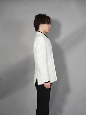 【ALUDE SELECT】white strip double tailored jacket
