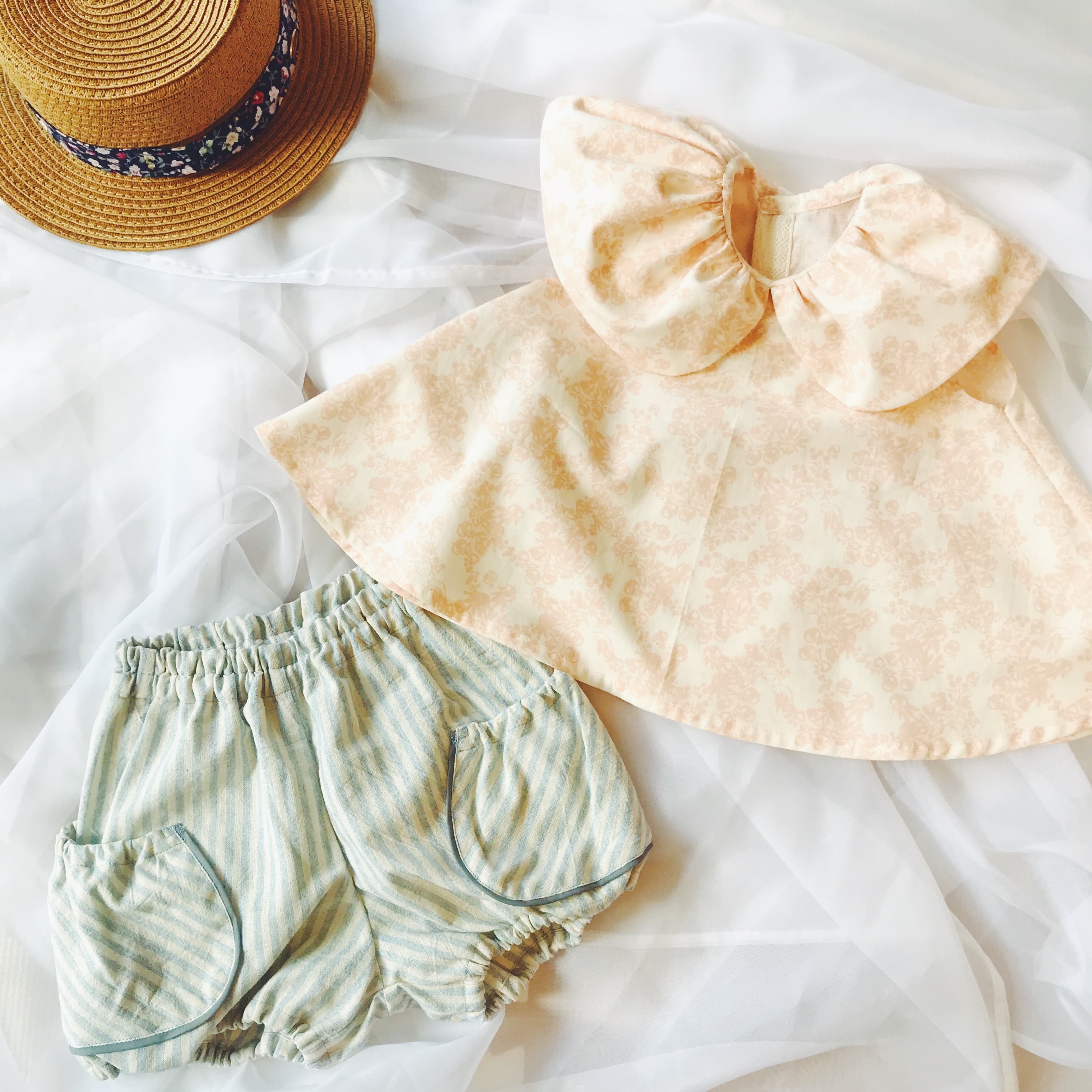 パッチ付きかぼちゃパンツ(先染めストライプ) | SA.LAND