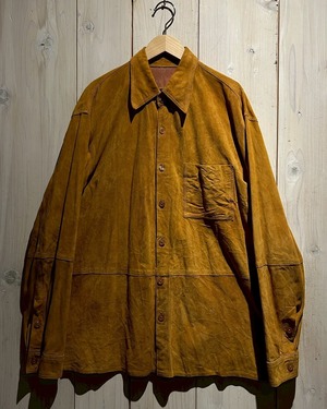【a.k.a.C.a.k.a vintage】“Brioni” Beautiful Color Suede Leather Shirt Jacket