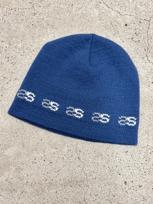 00s STUSSY/SS Link Logo Single Beanie/Free/SSリンクロゴシングルビ－ニ－/ニット帽/ネイビ－/ステューシー