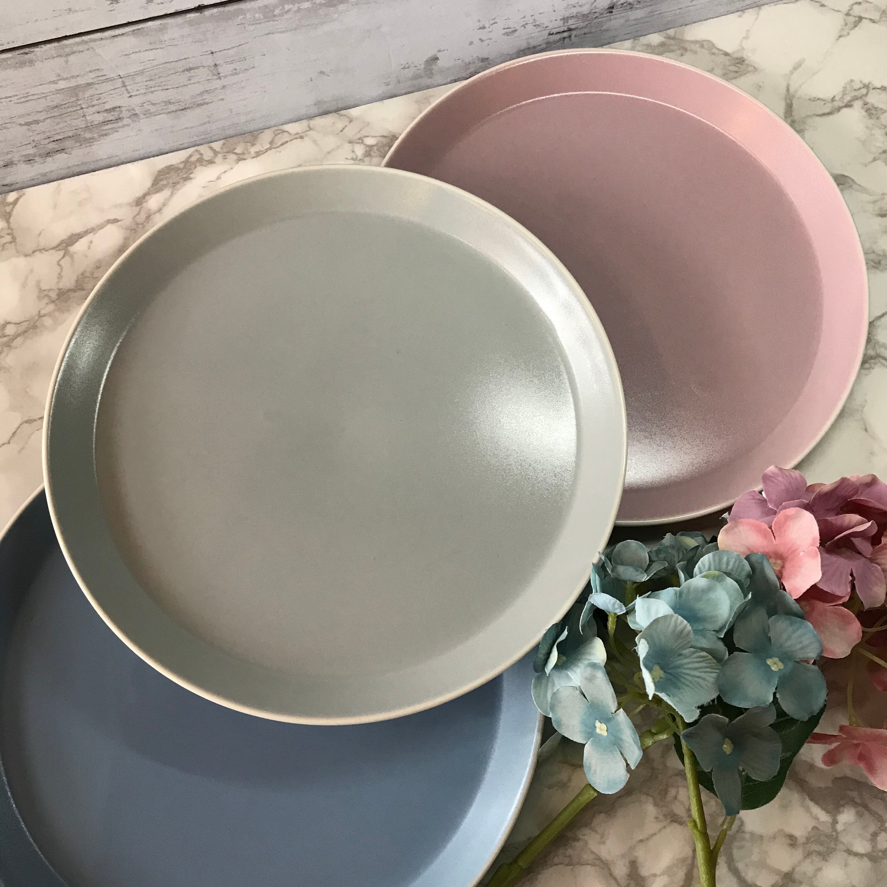 キャレ クラリス3色 24cmミート皿 丸皿 カフェ食器 ワンプレート おしゃれな食器 かわいいお皿 業務用食器 磁器 食器のほっこり屋