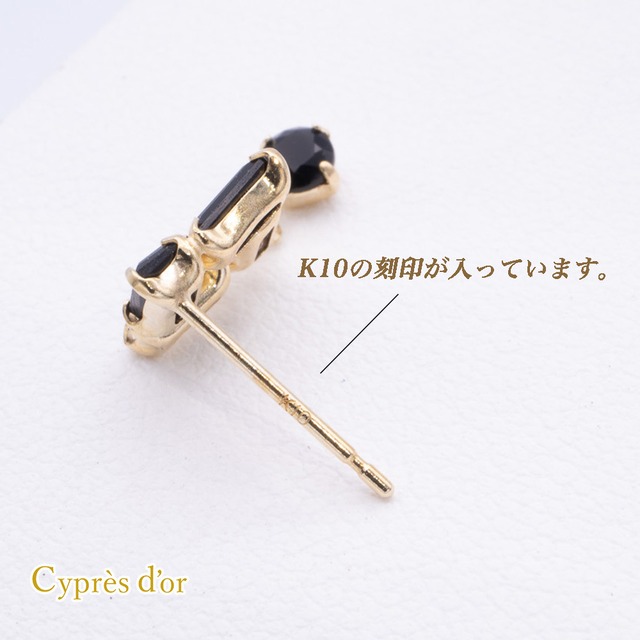【送料無料】K10 ピアス オニキス シンプル ジュエリー 普段使い スタイリッシュ C426