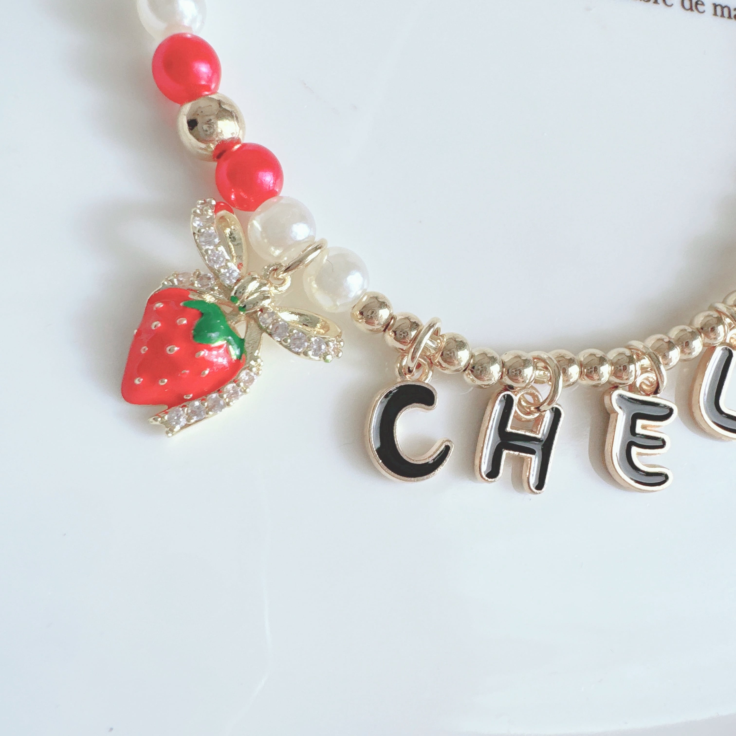 いちごのお名前ネックレス